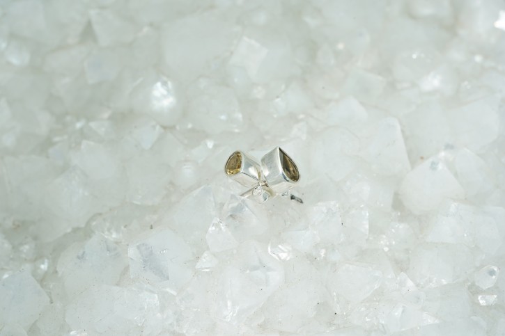 Citrin- Ohrstecker / Tropfenform / facettiert