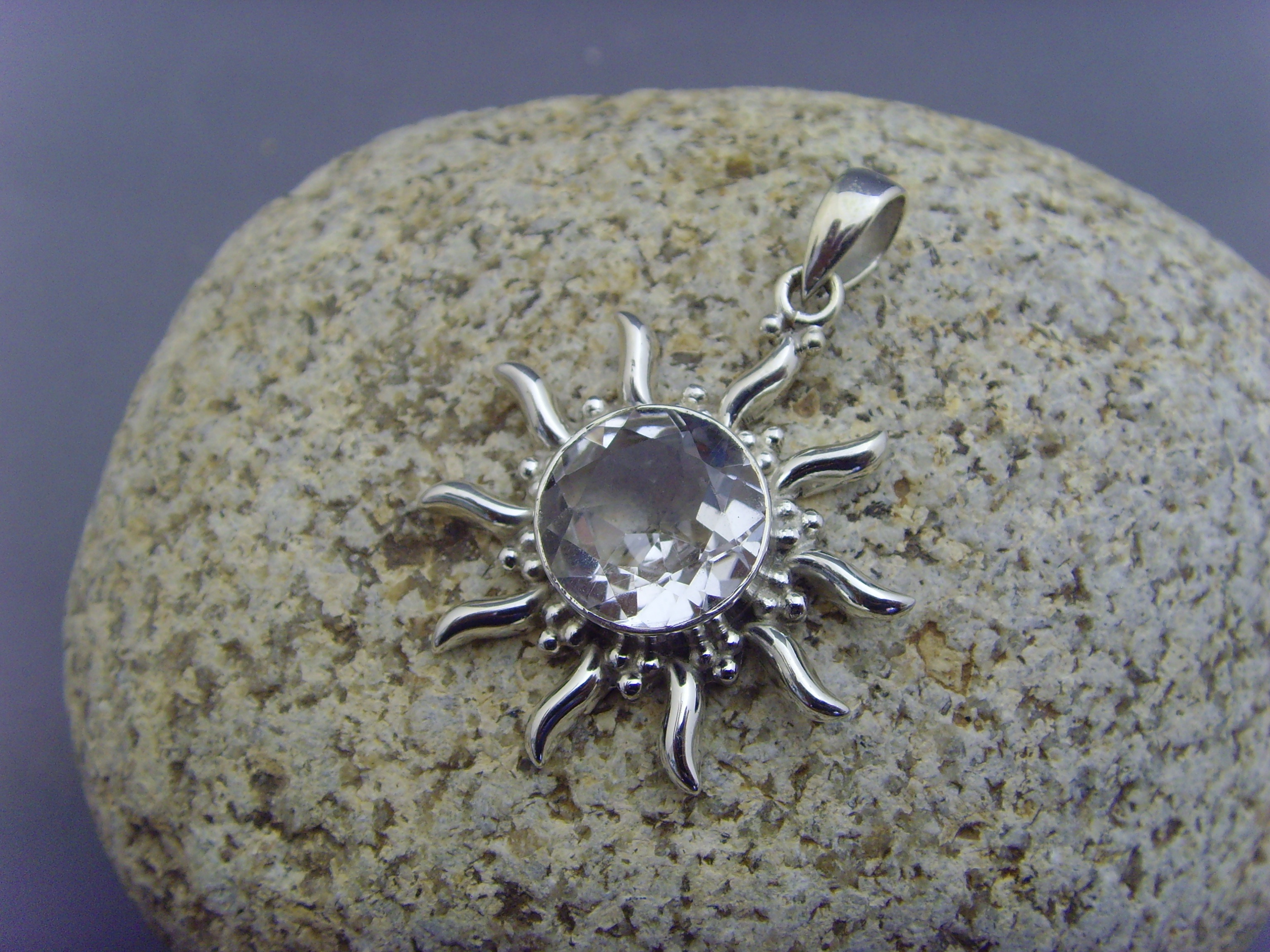 Inka Sonne Bergkristall - 925'er Silber