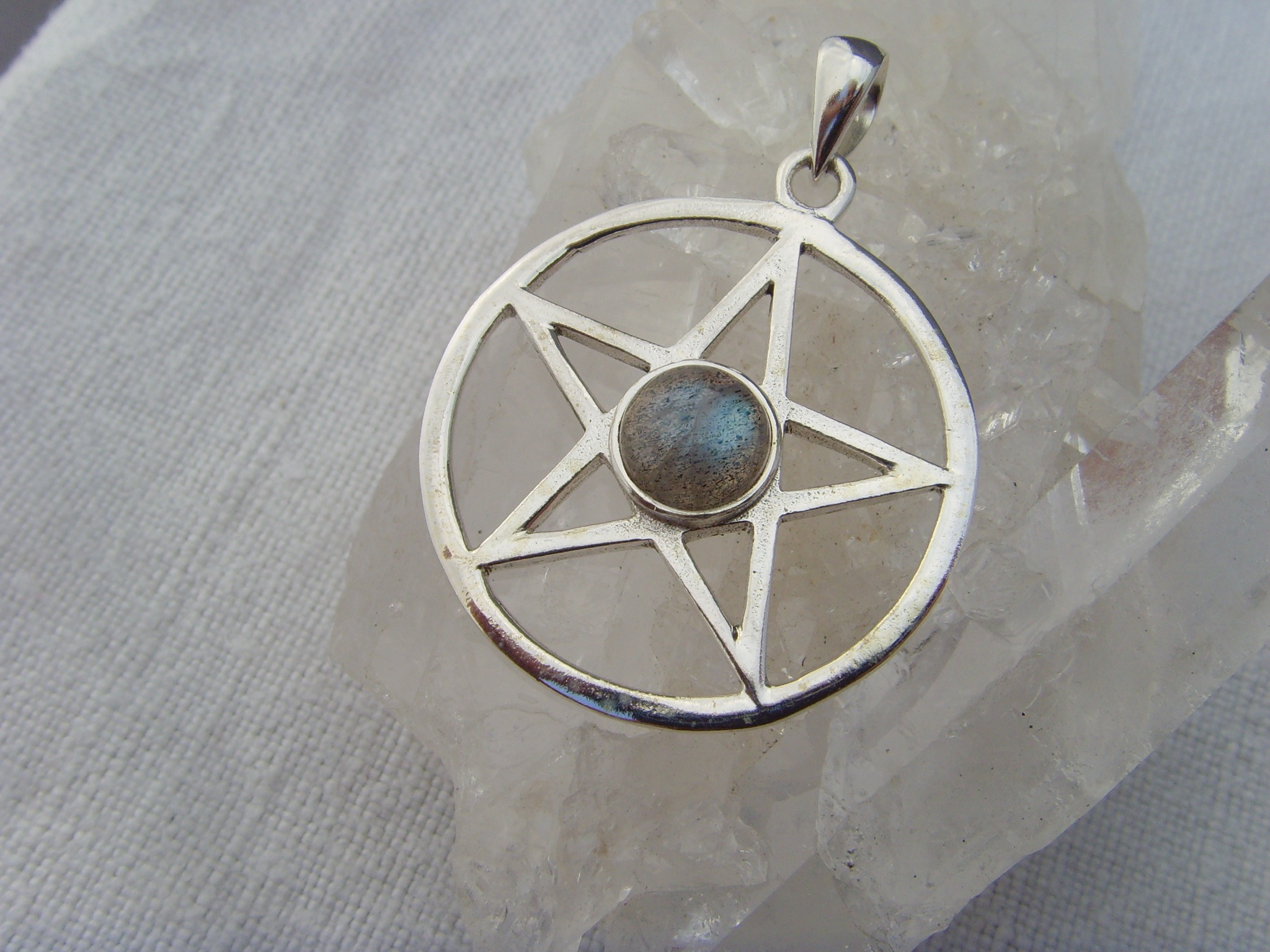 Pentagramm - Labradorit / 925'er Silber