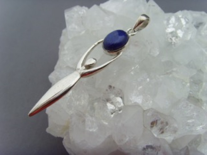 Lapis-Lazuli Anhänger - Symbol:Göttin - 925'er Silber