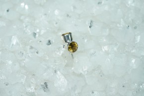 Citrin- Ohrstecker / rund / facettiert