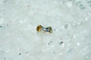 Citrin- Ohrstecker / rund / facettiert