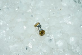 Citrin- Ohrstecker / rund / facettiert