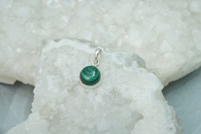 Malachit-Anhänger - rund - 925'er Silber