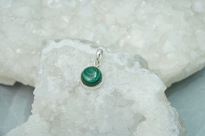 Malachit-Anhänger - rund - 925'er Silber