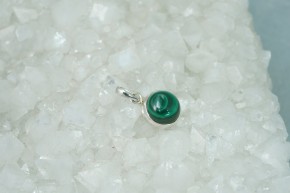 Malachit-Anhänger - rund - 925'er Silber