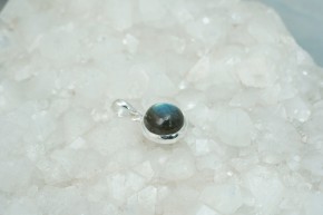 Labradoritanhänger - rund - 925'er Silber