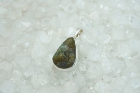 Labradoritanhänger -  naturbellassene Tropfenform - 925'er Silber
