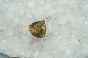 Labradoritanhänger -  naturbellassene Tropfenform - 925'er Silber