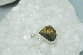 Labradoritanhänger -  naturbellassene Tropfenform - 925'er Silber