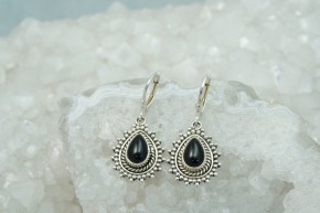 Ohrhänger Onyx/ Tropfenform / 925'er Silber