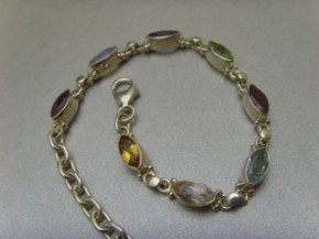 Armband Navette - multicolor - 925'er Silber