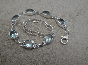 Blautopas - Armband / 925'er Silber
