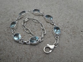 Blautopas - Armband / 925'er Silber