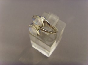 Mondstein - Ring / 925'er Silber / Navettenform