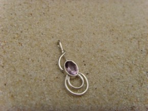 Anhänger Amethyst - 925 er Silber - Design Notenschlüssel