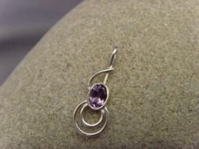 Anhänger Amethyst - 925 er Silber - Design Notenschlüssel