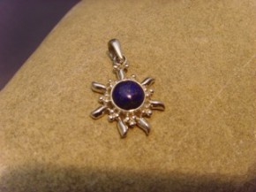 Lapis-Lazuli Inka Sonne / 925 er Silber / 