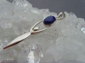 Lapis-Lazuli Anhänger - Symbol:Göttin - 925'er Silber