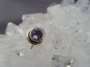 Amethyst Ohrstecker - Rund Facettiert - 925'er Silber