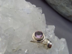 Amethyst Ohrstecker - Rund Facettiert - 925'er Silber