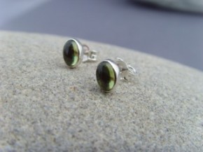 Peridot Ohrstecker - Oval - 925'er Silber