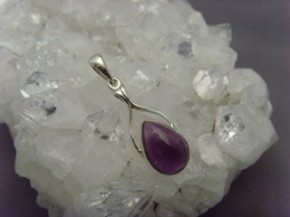 Anhänger Amethyst - 925'er Silber - Tropfenform