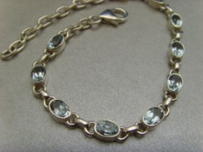 Armband - facettierter Blautopas - 925'er Silber